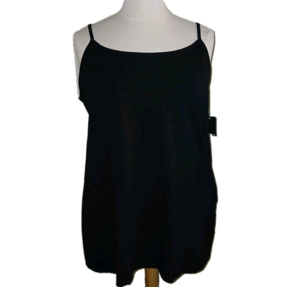 NWT TORRID Womens 5 5X/28 Cami Shell Sleeveless Solid Black Layering Tank Top